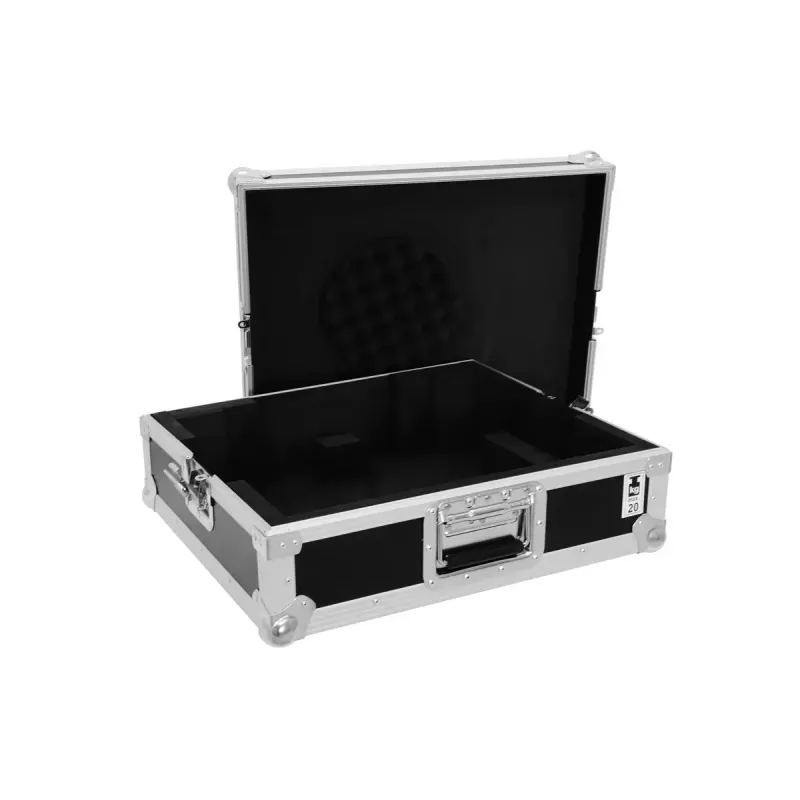 Hard case Roadinger 30123310 patefono dėžė iš faneros juoda sidabrinė