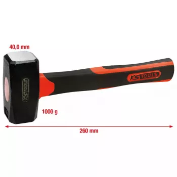 Kūjis KS Tools 142.5101 Plieninė galvutė Stiklo pluošto rankena 26 cm 1,13 kg