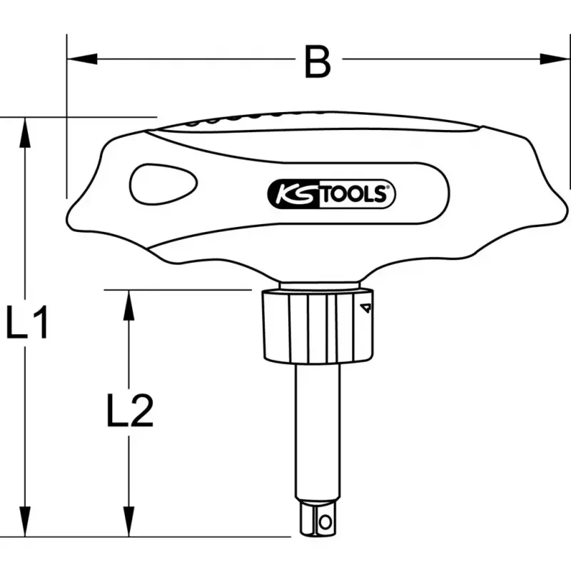 Atsuktuvas su keičiamais antgaliais KS Tools 151.1109, ilgis 110 mm, plotis 115 mm, svoris 40 g