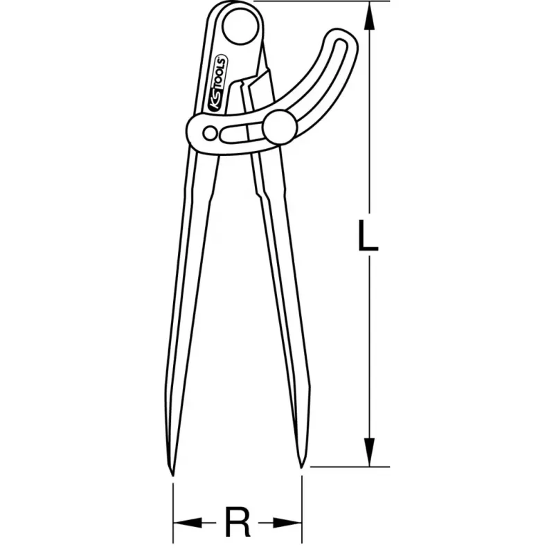 Skriestuvas KS Tools 300.0416 Plieninis 200 mm Ilgis 150 mm