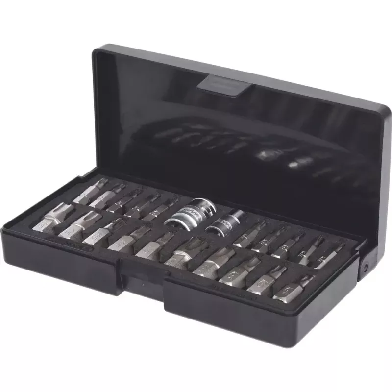 KS Tools 911.3120 veržliarakčių lizdų rinkinys – 22 plieniniai lizdai, 432 g