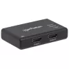 Manhattan HDMI skirstytuvas 2 prievadai, 4K@30Hz, iš vieno HDMI šaltinio į du HD ekranus (tas pats vaizdas abiejuose), maitinamas iš tinklo (kabelis 0,9 m), juodas, trejų metų garantija