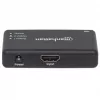 Manhattan HDMI skirstytuvas 2 prievadai, 4K@30Hz, iš vieno HDMI šaltinio į du HD ekranus (tas pats vaizdas abiejuose), maitinamas iš tinklo (kabelis 0,9 m), juodas, trejų metų garantija