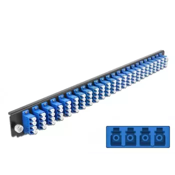 Priekinis skydelis DeLOCK 19 colių 24 prievadų LC Quad mėlynas