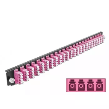 Priekinis skydelis DeLOCK 19 colių 24 prievadų LC Quad violetinis