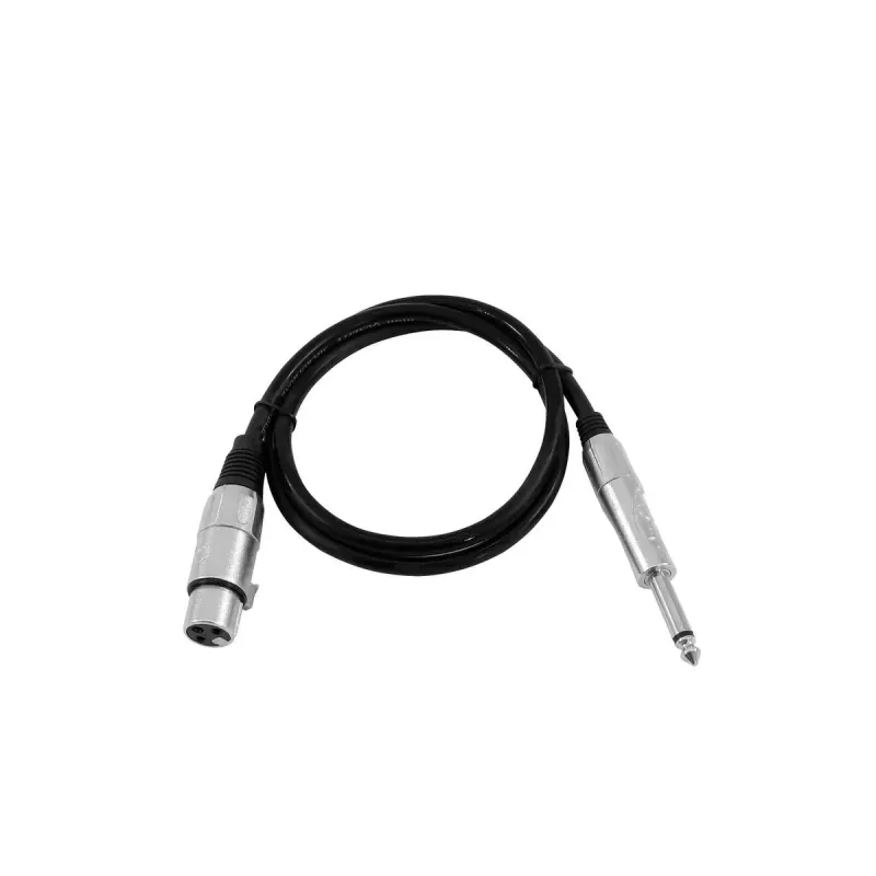 Garso kabelis XLR 3 kontaktų moteriškas į 6,35 mm vyrišką 0,9 m Omnitronic 3022516L