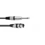 Garso kabelis XLR 3 kontaktų moteriškas į 6,35 mm vyrišką 0,9 m Omnitronic 3022516L