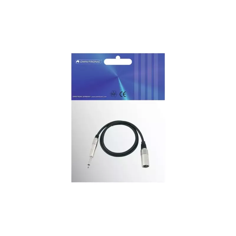 Audio kabelis Omnitronic 3022519A 0,9 m XLR 6,35 mm juodas