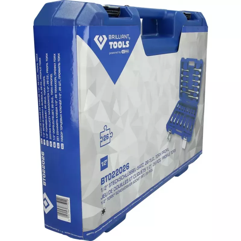 26 dalių XZN įmovų rinkinys Brilliant Tools BT022026 1/2 colio
