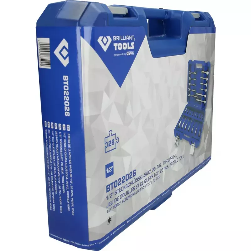 26 dalių XZN įmovų rinkinys Brilliant Tools BT022026 1/2 colio