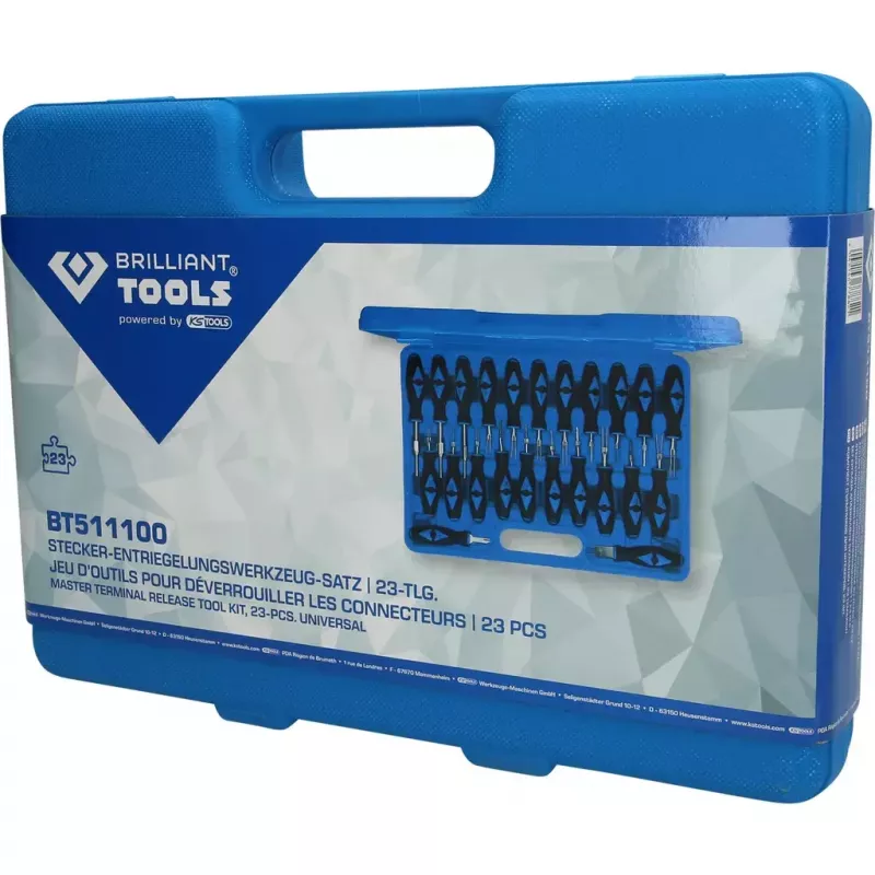 Brilliant Tools BT511100 – 23 dalių universalių ištraukiklių rinkinys automobilių jungtims