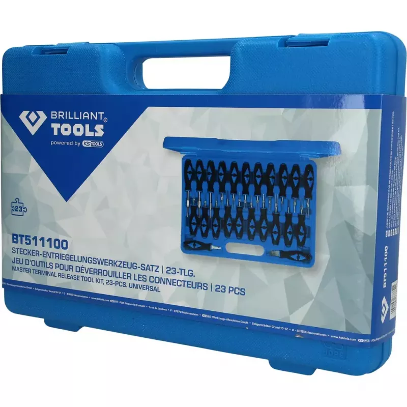Brilliant Tools BT511100 – 23 dalių universalių ištraukiklių rinkinys automobilių jungtims