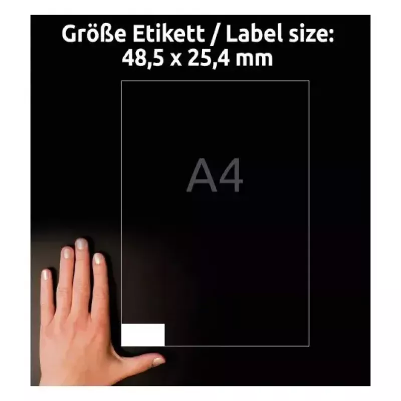 Lipnūs etikečių lapai Avery LR3657-10 Balti 2,54x4,85 cm 400 vnt.