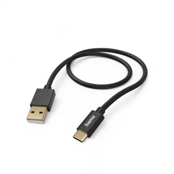 Hama Fabric USB kabelis USB 2.0 1.5 m USB A USB C Juodas