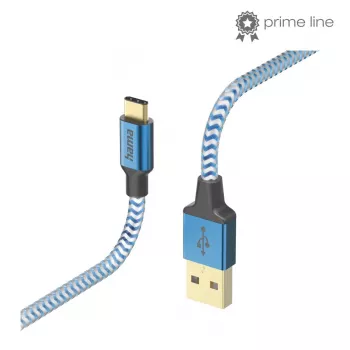 Hama Reflective USB kabelis USB 2.0 1.5 m USB A USB C mėlynas