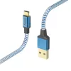 Hama Reflective USB kabelis USB 2.0 1.5 m USB A USB C mėlynas