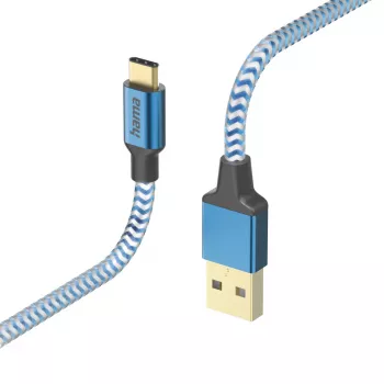 Hama Reflective USB kabelis USB 2.0 1.5 m USB A USB C mėlynas
