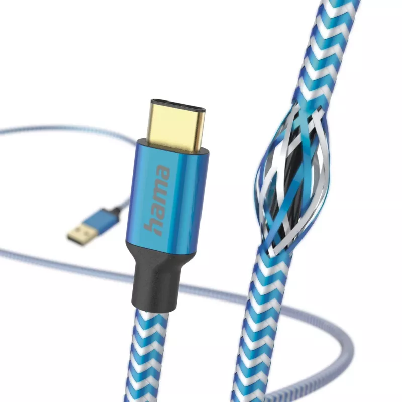 Hama Reflective USB kabelis USB 2.0 1.5 m USB A USB C mėlynas