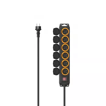 Hama 00223065 ilginimo laidas 2 m 6 lizdų lauko juodas