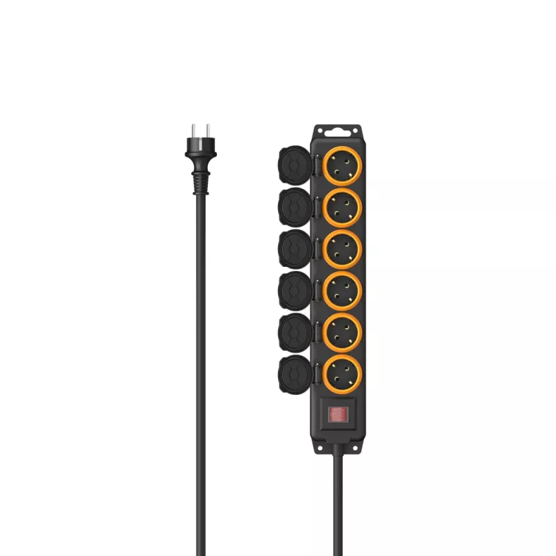 Hama 00223065 ilginimo laidas 2 m 6 lizdų lauko juodas