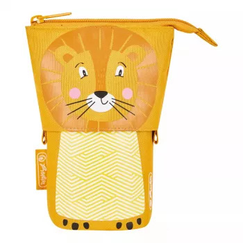 Minkštas penalas Herlitz Lion 140mm x 75mm x 185mm Poliesteris Oranžinė Geltona