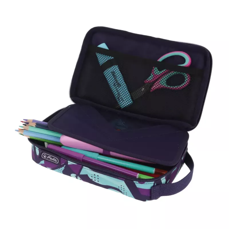 Pieštukinė Herlitz 2 Go CamoPurple poliesterinė mėlyna violetinė 210x130x60 mm