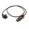ACT maitinimo laidas CEE 7/7 kampinis kištukas - C13 IEC Lock+ juodas 2 m, EL332S, 5 vnt. pakuotė