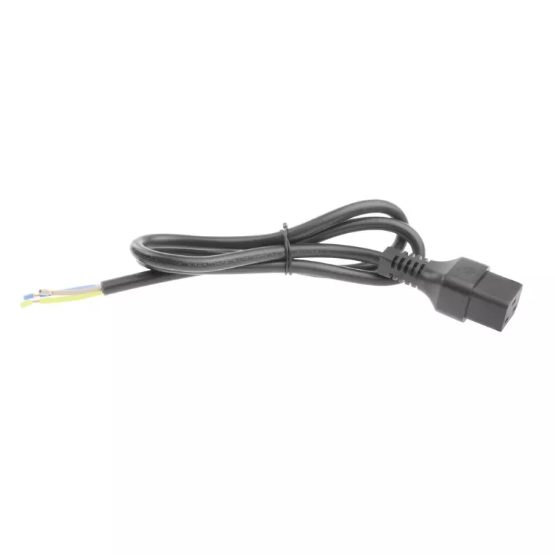 ACT maitinimo laidas su C19 IEC Lock užraktu – atviras galas, juodas, 2 m, PC1174, 5 vnt. pakuotė