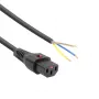ACT Powercord C13 IEC Lock – atviras galas juodas 2 m, PC1025, 5 vnt. pakuotė