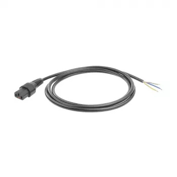 ACT Powercord C13 IEC Lock – atviras galas juodas 2 m, PC1025, 5 vnt. pakuotė