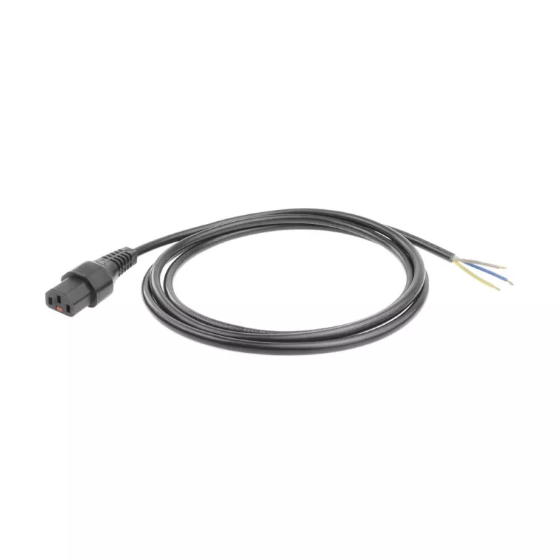 ACT Powercord C13 IEC Lock – atviras galas juodas 2 m, PC1025, 5 vnt. pakuotė