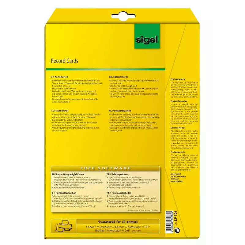 Nelipios etiketės Sigel LP701 160 vnt. Baltos Stačiakampės