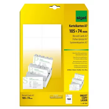 Nelipios etiketės Sigel LP701 160 vnt. Baltos Stačiakampės