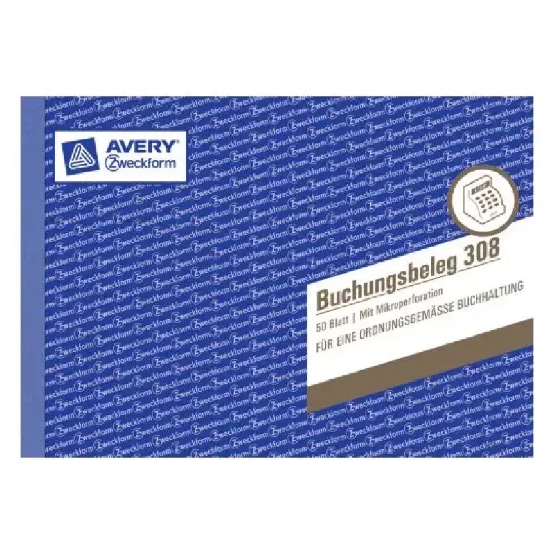 Administracinis bloknotas Avery 308 mėlynas baltas
