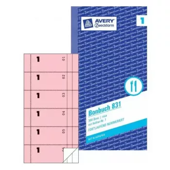 Bilietai Avery 831 300 vnt ryškiai rožiniai