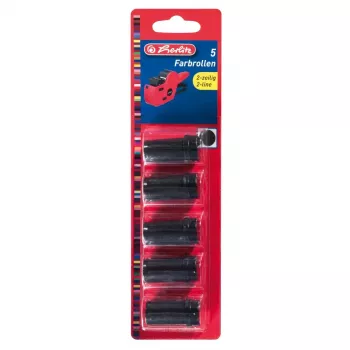 Herlitz 10956282 juoda plastikinė žymėjimo juosta kainų žymekliams (5 ritinėliai)