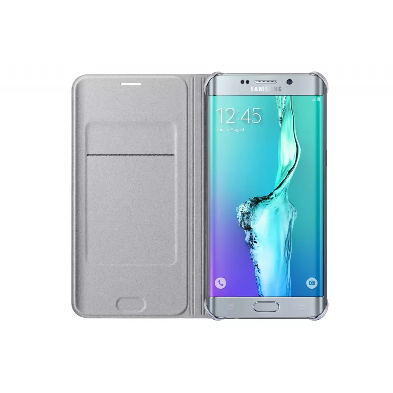 Samsung EF-WG928 dėklas Samsung Galaxy S6 Edge+ su kortelių laikikliu Sidabrinis