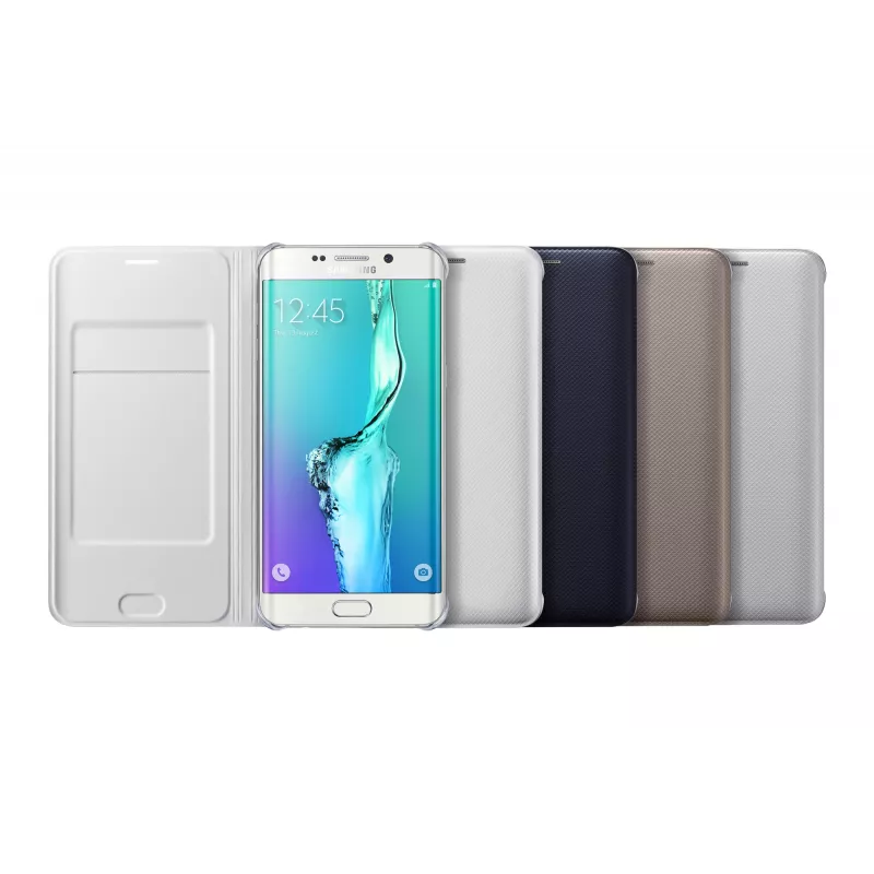 Samsung EF-WG928 dėklas Samsung Galaxy S6 Edge+ su kortelių laikikliu Sidabrinis