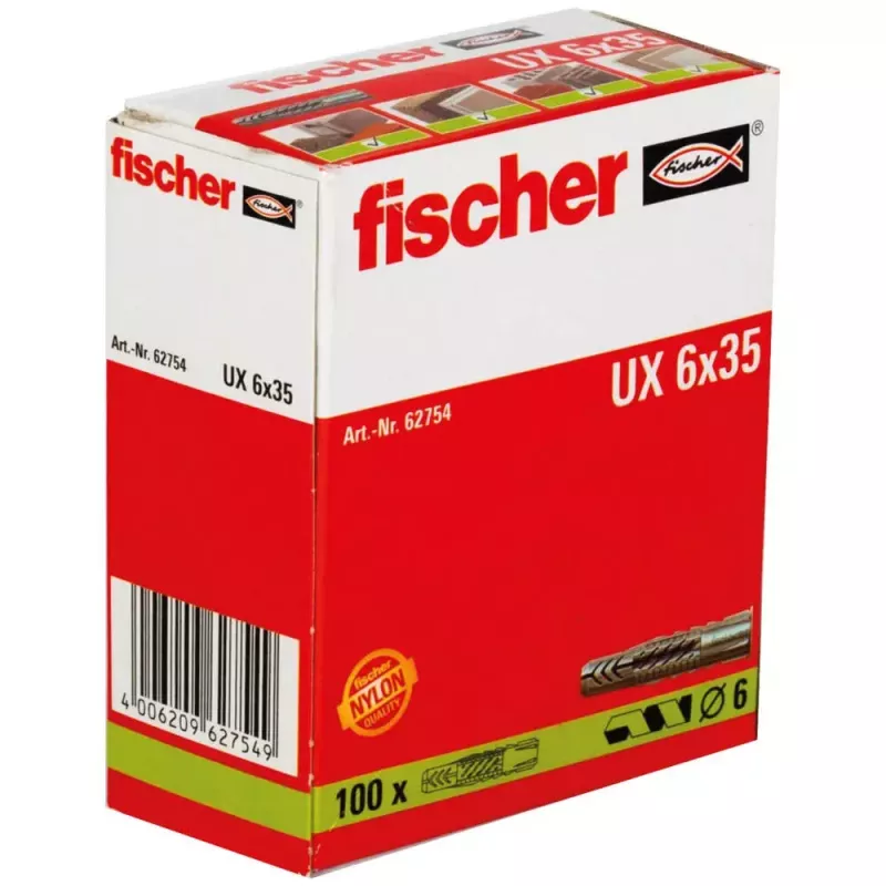 Fischer 62754 sieninis kaištis 35 mm