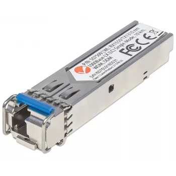 Intellinet SFP modulis, Gigabit Fiber WDM Bi-Directional, 1000Base-Lx (LC), vienmodis, 10 km, RX 1550nm / TX 1310nm, MSA suderinamas, atitinka Cisco GLC-BX-U