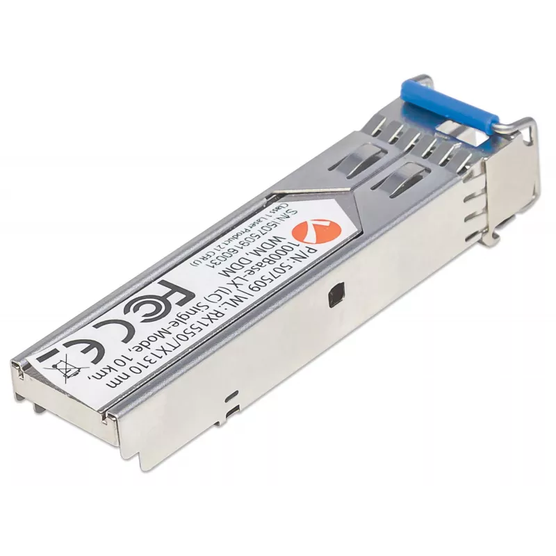 Intellinet SFP modulis, Gigabit Fiber WDM Bi-Directional, 1000Base-Lx (LC), vienmodis, 10 km, RX 1550nm / TX 1310nm, MSA suderinamas, atitinka Cisco GLC-BX-U