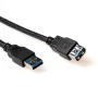 ACT USB 3.0 A kištukas - USB A lizdas 1,50 m laidas juodas
