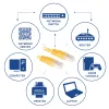 ACT geltonas 20 metrų U/UTP CAT6 patch kabelis su RJ45 jungtimis