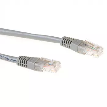 ACT pilkas 1 m LSZH U/UTP CAT6 pataisos laidas su RJ45 jungtimis