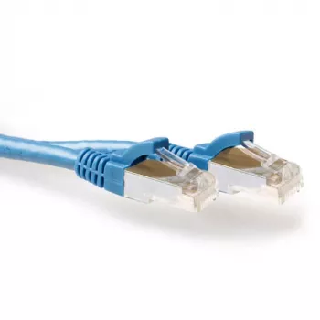 ACT Blue 25 m LSZH SFTP CAT6A patch laidas su apsaugotais RJ45 kištukais