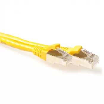 ACT geltonas 3 m LSZH S/FTP CAT6A patch laidas su apsauginiais RJ-45 kištukais