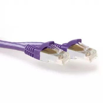 ACT Purple 2 metrų LSZH SFTP CAT6A jungiamasis kabelis su apsaugotais RJ-45 kištukais