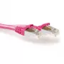 ACT Pink 25 m LSZH SFTP CAT6A patch laidas su apsaugotais RJ-45 kištukais