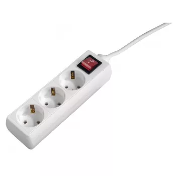 Hama 00137322 3 lizdų elektros skirstytuvas su jungikliu ir apsauga nuo vaikų, 1,4 m, baltas