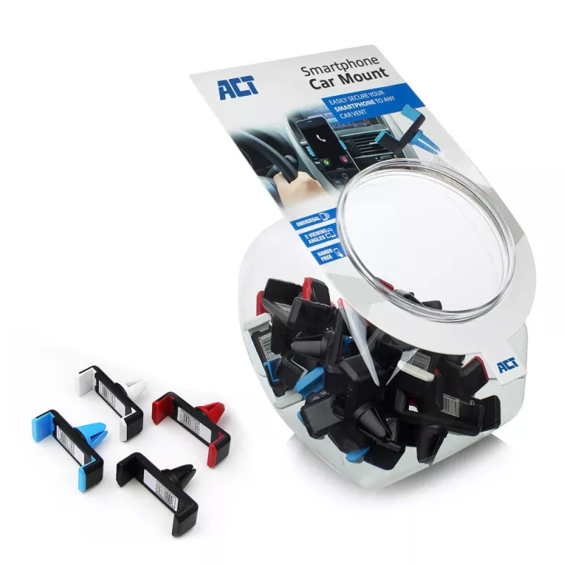Pasyvus laikiklis ACT Smartphone car mount AC9000 ventiliacijos grotelių metalinis spaustukas